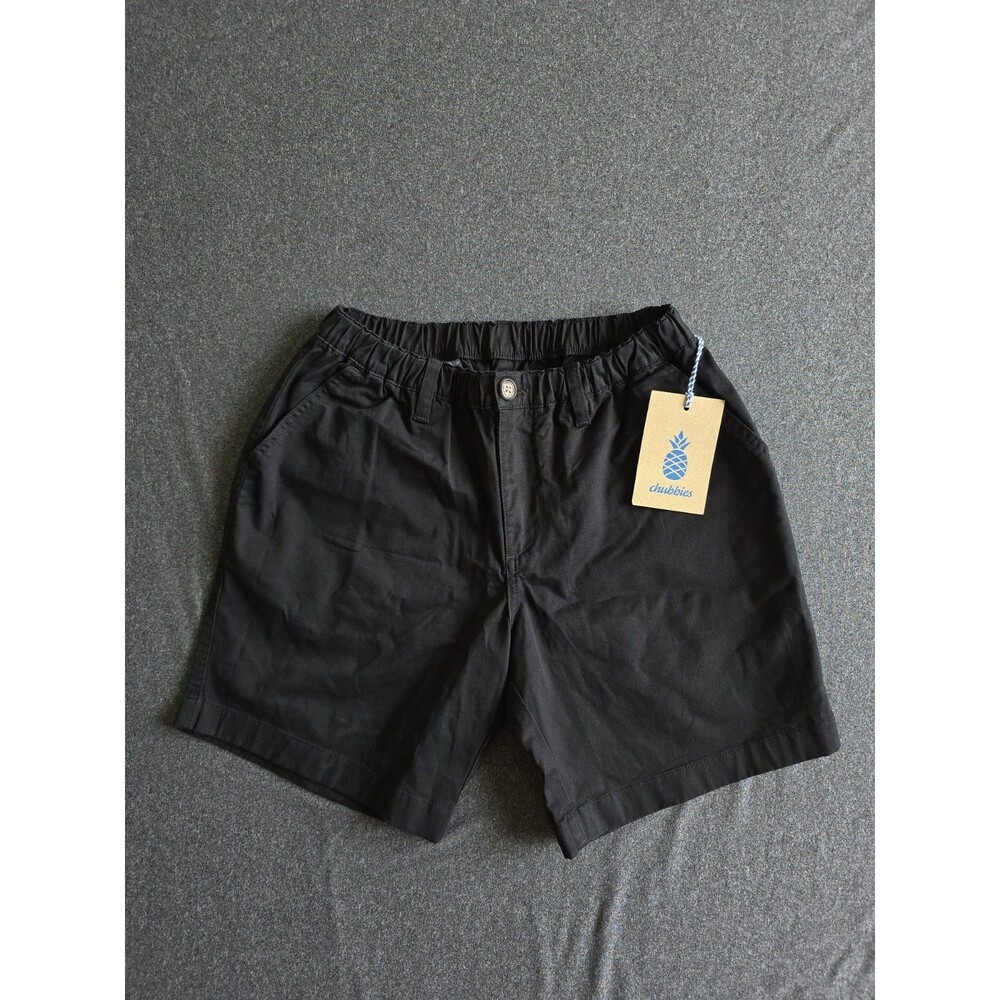 Chubbies The Dark N Stormies Chino Twill Shorts 7" Men's Small Black Stretch